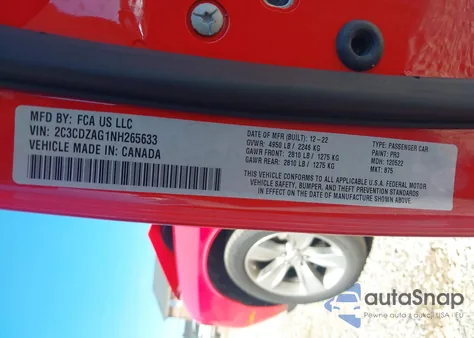 2022 Dodge Challenger Sxt from USA, damaged, VIN 2C3CDZAG1NH265633